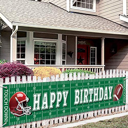 Football Happy Birthday Banner Huge Rugby Banner Decorations Giant Birthday Party Supplies Fence Yard Signs Outdoor Decorations Photo Backdrop 6 Feet