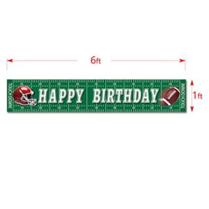 Football Happy Birthday Banner Huge Rugby Banner Decorations Giant Birthday Party Supplies Fence Yard Signs Outdoor Decorations Photo Backdrop 6 Feet