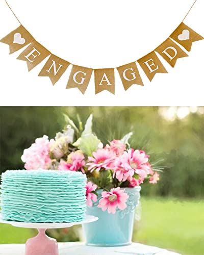 Shimmer Anna Shine Engagement Party Decorations Engaged Burlap Banner