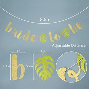 Tropical Bride to Be Banner - Bridal Shower Decorations, Beach Bachelorette Banner, Luau Bridal Shower Decor, Gold Glitter Bridal Shower Banner, Engagement Party Decorations