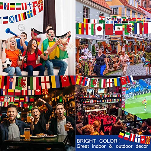 32 Countries International String Flags,Bunting Pennant Banners for World Cup Sports Events,Bar,Party Festival Decorations