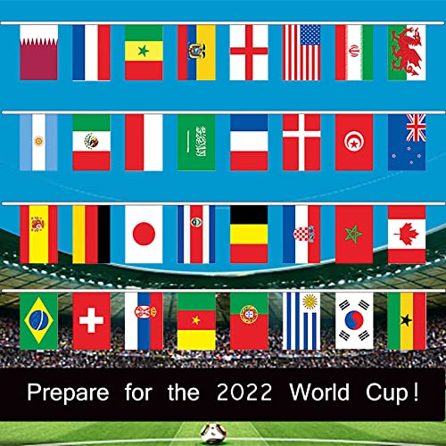 32 Countries International String Flags,Bunting Pennant Banners for World Cup Sports Events,Bar,Party Festival Decorations