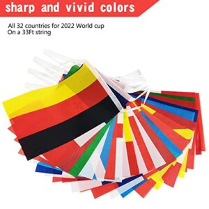 32 Countries International String Flags,Bunting Pennant Banners for World Cup Sports Events,Bar,Party Festival Decorations