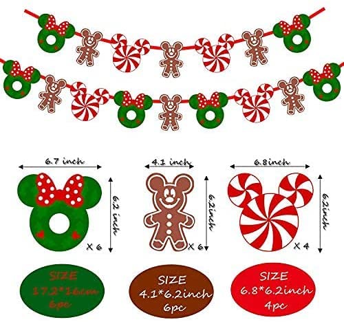 Christmas Tree Decorations Candy Garland for Merry Christmas Candy Cutouts Banner Decorations for Kids Birthday Party Baby Shower Decorations