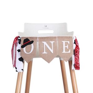 Cowboy 1st Birthday High Chair Banner - 1st Birthday Western Theme , Western Party Decorations , Smash Cake Photo Prop , Photo Decoration Props