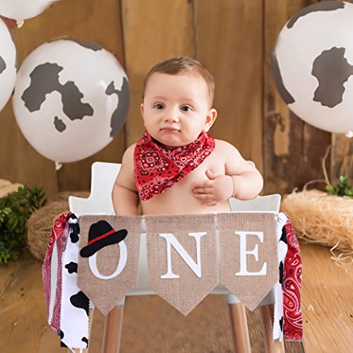 Cowboy 1st Birthday High Chair Banner - 1st Birthday Western Theme , Western Party Decorations , Smash Cake Photo Prop , Photo Decoration Props