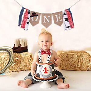 Cowboy 1st Birthday High Chair Banner - 1st Birthday Western Theme , Western Party Decorations , Smash Cake Photo Prop , Photo Decoration Props