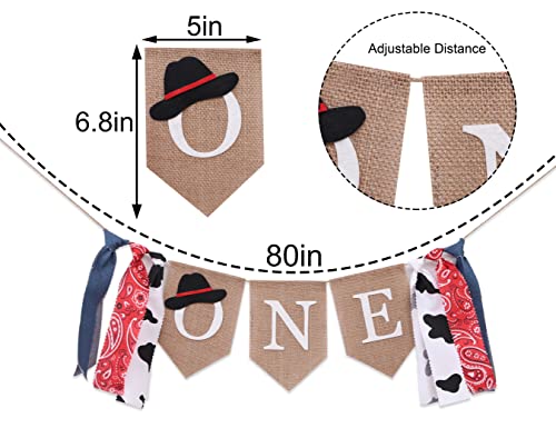 Cowboy 1st Birthday High Chair Banner - 1st Birthday Western Theme , Western Party Decorations , Smash Cake Photo Prop , Photo Decoration Props