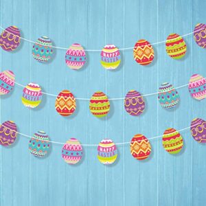 cheerland 4 packs colorful easter egg garland kit happy easter party decorations hanging easter egg paper cutout for easter brunch décor dinner bunting banner photo backdrop for spring fling