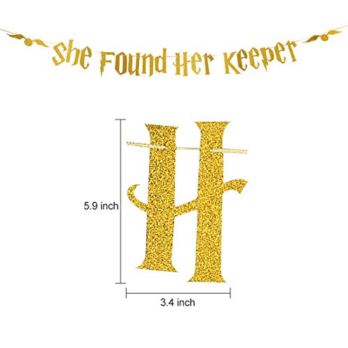 Gold Glitter Bachelorette Party Banner Decorations - Bridal Shower Hen Party Decorations Supplies, Wedding Party Decoration, Gold Glitter Banner | She Found Her Keeper