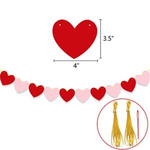 Little Sweetheart Banner Red Pink Heart Garlands Gold Glitter Valentine's Day 1st Birthday Party Baby Shower Decoration