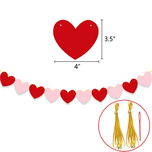 Little Sweetheart Banner Red Pink Heart Garlands Gold Glitter Valentine's Day 1st Birthday Party Baby Shower Decoration