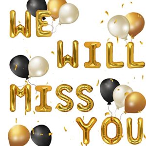 laventy set of 16 we will miss you banner office work party retirement party decor retirement banner going away party decor farewell party decorations office work party decoration