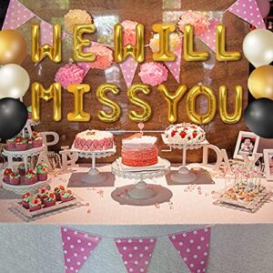 LaVenty Set of 16 We Will Miss You Banner Office Work Party Retirement Party Decor Retirement Banner Going Away Party Decor Farewell Party Decorations Office Work Party Decoration