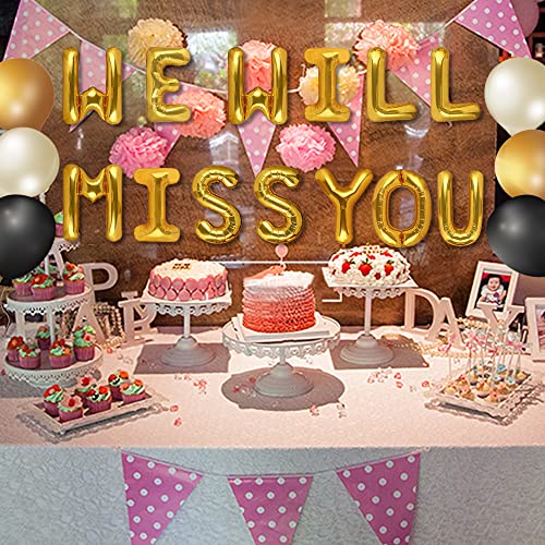 LaVenty Set of 16 We Will Miss You Banner Office Work Party Retirement Party Decor Retirement Banner Going Away Party Decor Farewell Party Decorations Office Work Party Decoration