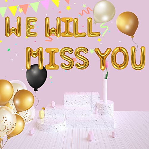 LaVenty Set of 16 We Will Miss You Banner Office Work Party Retirement Party Decor Retirement Banner Going Away Party Decor Farewell Party Decorations Office Work Party Decoration