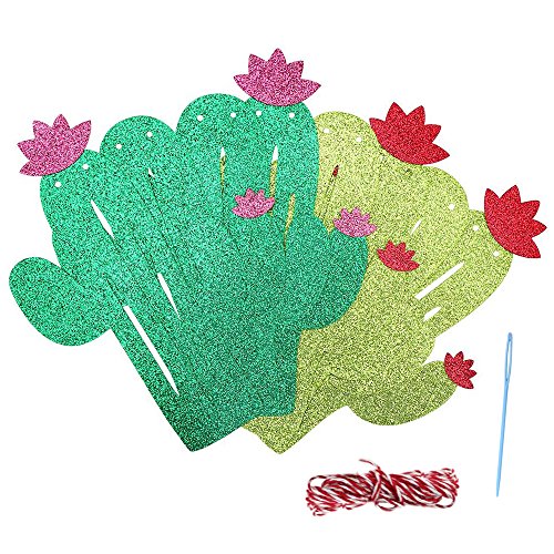 9.8ft Fiesta Cactus Banner Cactus Party Decorations Bachelorette Graduation Party Garland Backgound String Cactus Glitter Green for Kids Birthday Summer Tropical Wedding Taco Cinco De Mayo Party Decor Favor llama Luau Hawaii Decorations