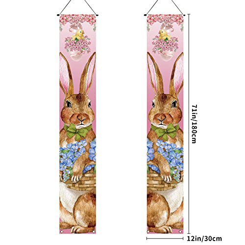 Happy Easter Decorations Easter Bunny Font Porch Weclome Sign Easter Rabbit Banner Religious Jesus Easter Decoration and Supplies for Home Party