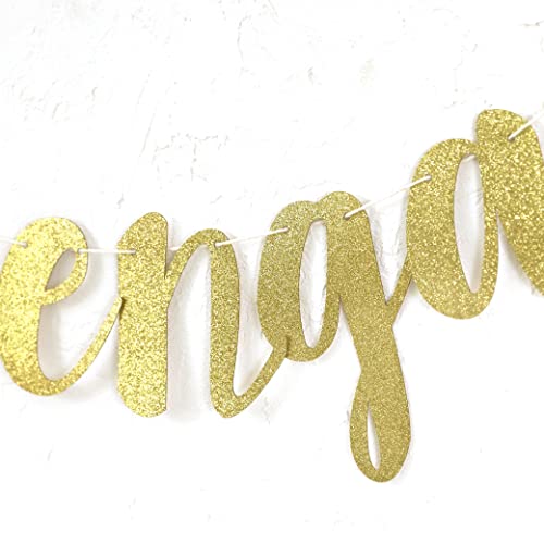 We're Engaged Banner - Engagement Party Decorations,Engagement Party Ideas,Engagement Party Decor Sign,Engagement Banner Gold