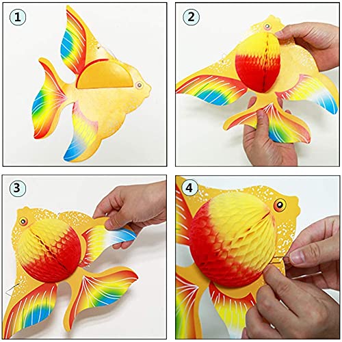 Under The Sea 3D Colorful Tropical Fish Bubble Garland Party Decorations Hanging Bubble Garlands Streamer Banner Backdrop Decor for Ocean Coral Reef Little Mermaid Birthday Wedding Party Supplies