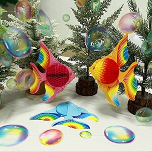 Under The Sea 3D Colorful Tropical Fish Bubble Garland Party Decorations Hanging Bubble Garlands Streamer Banner Backdrop Decor for Ocean Coral Reef Little Mermaid Birthday Wedding Party Supplies