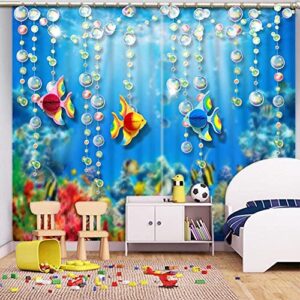 Under The Sea 3D Colorful Tropical Fish Bubble Garland Party Decorations Hanging Bubble Garlands Streamer Banner Backdrop Decor for Ocean Coral Reef Little Mermaid Birthday Wedding Party Supplies