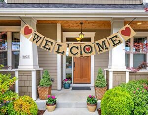 welcome banner sign | welcome bunting garland family gathering photo booth props for office, school, baby shower, homecoming, reunion | military army homecoming party decorations