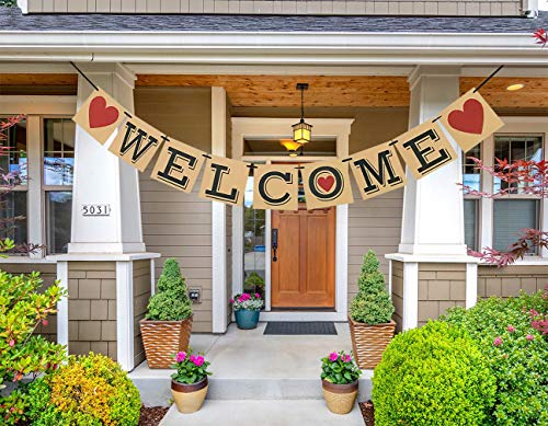 Welcome Banner Sign | Welcome Bunting Garland Family Gathering Photo Booth Props for Office, School, Baby Shower, Homecoming, Reunion | Military Army Homecoming Party Decorations