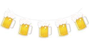 beer party & oktoberfest decoration – brew steins garland – 10 ft long mug pennant banner (1)
