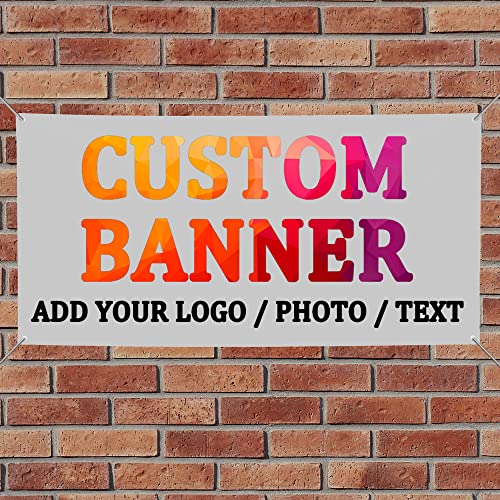 Custom Banners and Signs for Outdoor Indoor,Customize Your Own Banner with Photo Image Picture Logo or Name,Custom Banner Backdrop for Birthday Party Business Graduation Wedding Event (4' X 2')