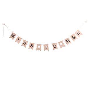 junxia miss to mrs wedding or party natural burlap banner decoration