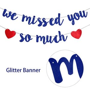 Welcome Home Decoration We Missed You So Much Banner, Blue Welcome Back Home Family Party Sign Decor, Military Army Deployment Returning Homecoming Party Supplies