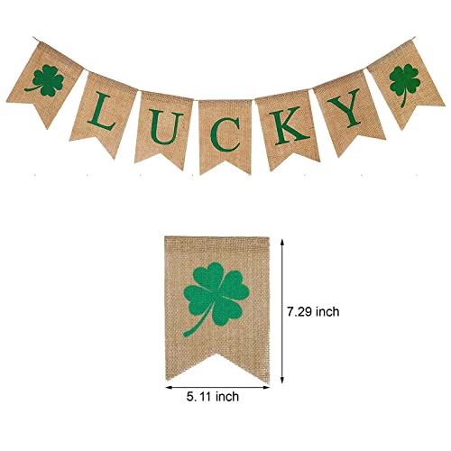 Mocossmy St Patrick's Day Decorations,Green Clover Garland & Lucky Banner Glitter Crafts Shamrock Pendant Hanging Ornaments Decoration for Spring Holiday Birthday Party Favors Supplies Accessories