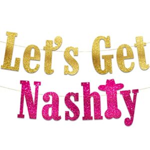 nashville bachelorette party glitter banner – western cowgirl and cowboy bachelorette party decorations, favors and supplies