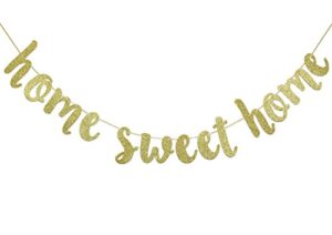 home sweet home gold glitter hanging sign banner- welcome home banner, home from war banner, military welcome home banner, welcome home sign