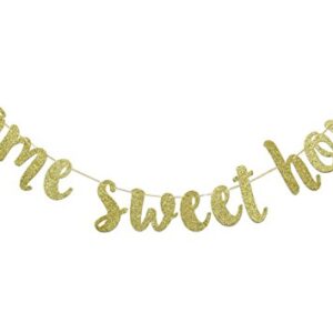 Home Sweet Home Gold Glitter Hanging Sign Banner- Welcome Home Banner, Home from War Banner, Military Welcome Home Banner, Welcome Home Sign