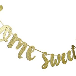 Home Sweet Home Gold Glitter Hanging Sign Banner- Welcome Home Banner, Home from War Banner, Military Welcome Home Banner, Welcome Home Sign