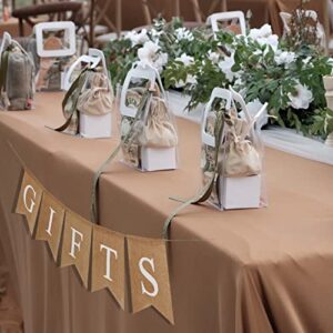 Burlap Gifts Sign Gifts Banner Vintage Burlap Banner for Vintage Bridal Shower Decorations Wedding Birthday Party Rustic Wedding Rustic Baby Shower Decorations