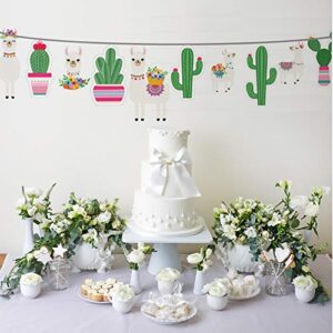 2023 Llama Cactus Banner Garland Party Supplies, Llama Cactus Themed Birthday Party Decorations for Mexican Fiesta, Cino De Mayo Llama Cactus Baby Shower, Hawaiian, Luau, Classroom Decorations - 5 Llamas and 5 Cactus