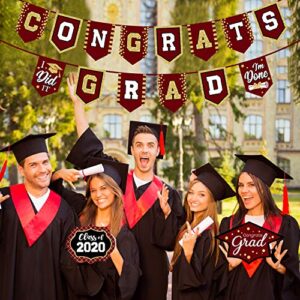 2023 Maroon Graduation Banner - No DIY Required maroon Graduation Party Supplies Decorations Grad Banner for College, High School Party (maroon Congrats Grad)