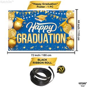 Large Happy Graduation Banner 2023 - Inch 72x44 | Graduation Party Decorations 2023 | Graduation Party Banner, Blue and Gold Graduation Decorations 2023 | Graduation Banners Class of 2023 Decorations