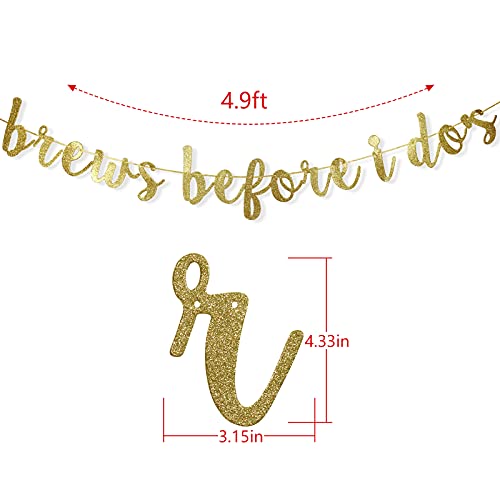 Brews Before I Do's Banner Bachelorette Engagement Party Decorations Bridal Shower Wedding Gold Glitter Sign