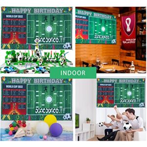 ZANOTA Soccer Party Decorations World Cup 2022 Happy Birthday Banner Photo Background Soccer Themed Birthday Party Supplies Celebration Soccer Backdrop (5x3ft)