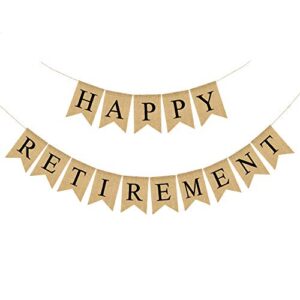 jute burlap happy retirement banner retirement party bunting garland decoration supply