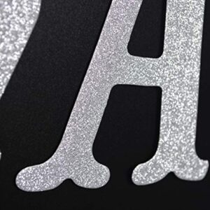 Congratulations Silver Glitter Sign Banner- Graduation, Wedding, Retirement Party Supplies Decorations (Silver)