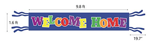 Extra Large Welcome Home Banner,Welcome Home Bunting Banner,Homecoming Deployment Return Party Sign - 9.8 x 1.6 Feet