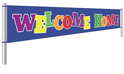 Extra Large Welcome Home Banner,Welcome Home Bunting Banner,Homecoming Deployment Return Party Sign - 9.8 x 1.6 Feet