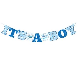 auteby it’s a boy banner welcome boy baby shower party decoration
