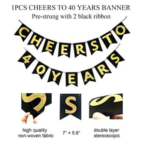 40th Birthday Decorations for Women or Men by Homond, 40th Bday Decorations, 40th Wedding Anniversary Decorations, Cheers to 40 Years Banner, 40 Birthday Decor, 40 Years Old Party Favors Supplies