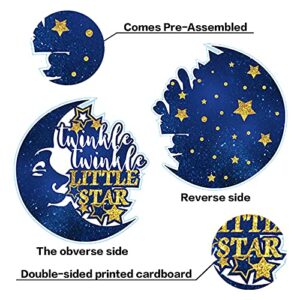 30pcs Twinkle Twinkle Little Star Baby Shower Birthday Hanging Swirls Decorations, Moon and Stars Baby Shower Birthday Party Foil Swirls Decor Supplies
